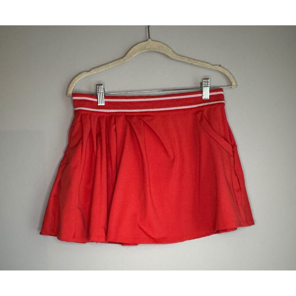 Free People Movement Red Pleated Tennis Skort Size M Athletic Skirt Pocket